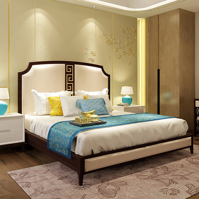 新中式實(shí)木禪意雙人床