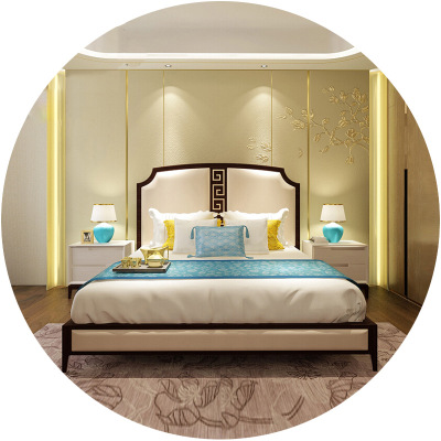 新中式實(shí)木禪意雙人床