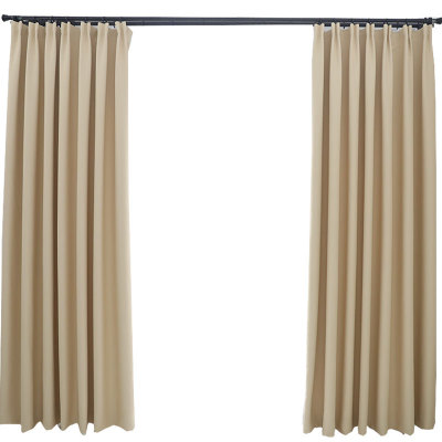 現代簡約純色高精密加厚窗簾